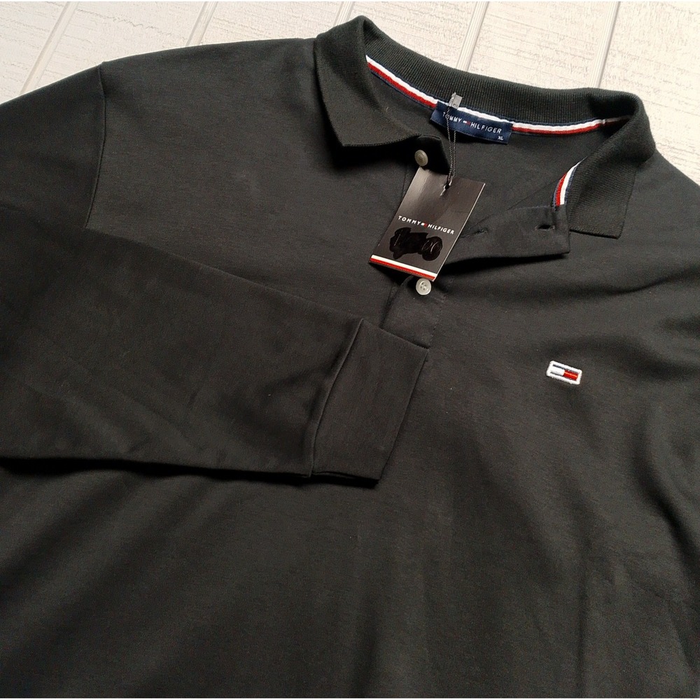Tommy Hilfiger Men's Size XL Fit Stripe Tipping Wicking Long Sleeve - Polo Shirt